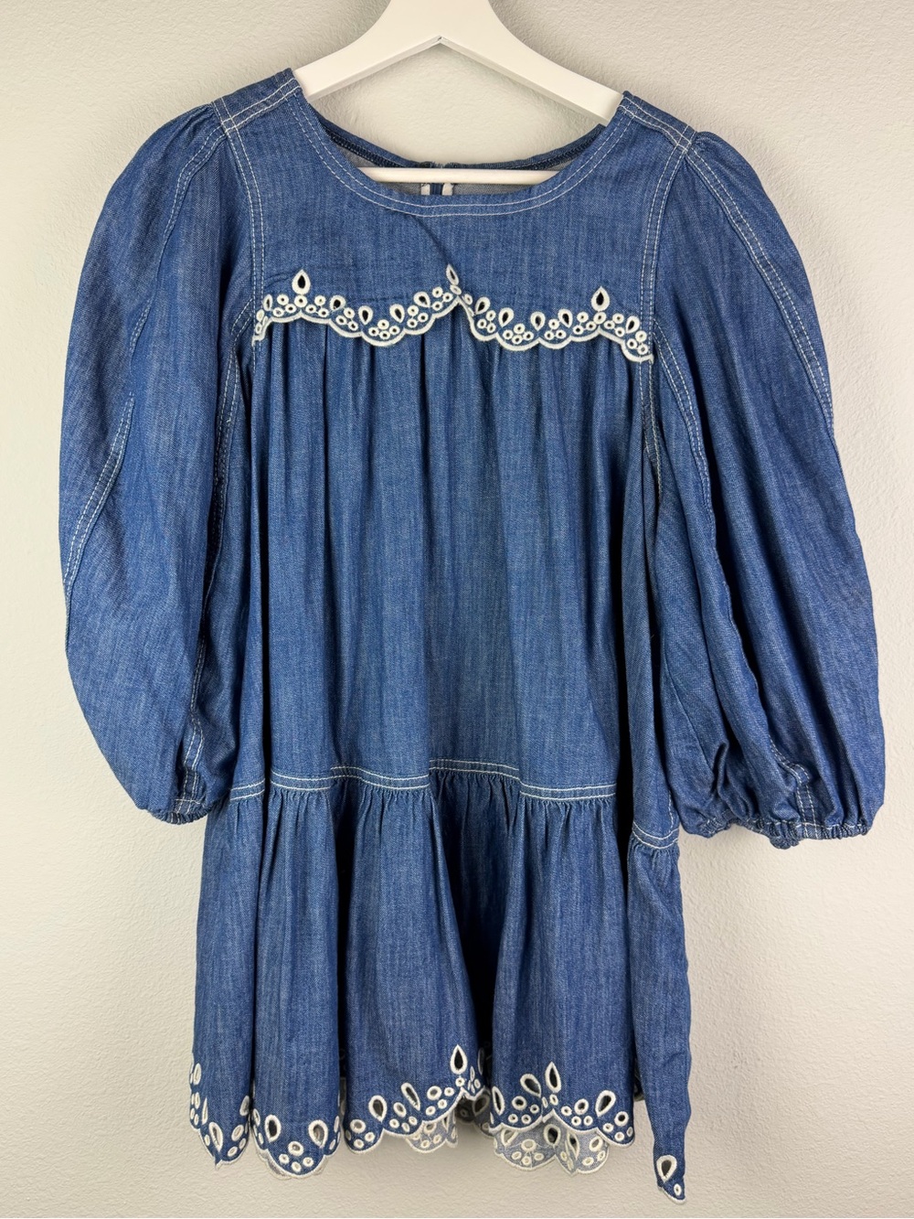 ZIMMERMANN 2022 Denim Embroidered Mini Dress